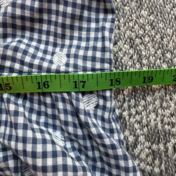 SOLD MADEWELL Embroidered Gingham Faux Wrap Tie Waist Midi Dress - Small - Picture 15 of 16